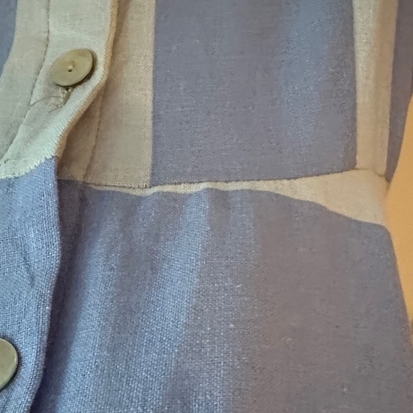 1. STATE | Linen Striped Sleeveless Swing Dress Mother of Pearl Button Up - Picture 5 of 14
